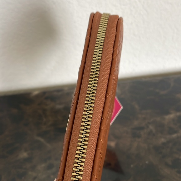 New! Rampage Brown amd Gold Zippered Cell Phone Wallet - Picture 6 of 9